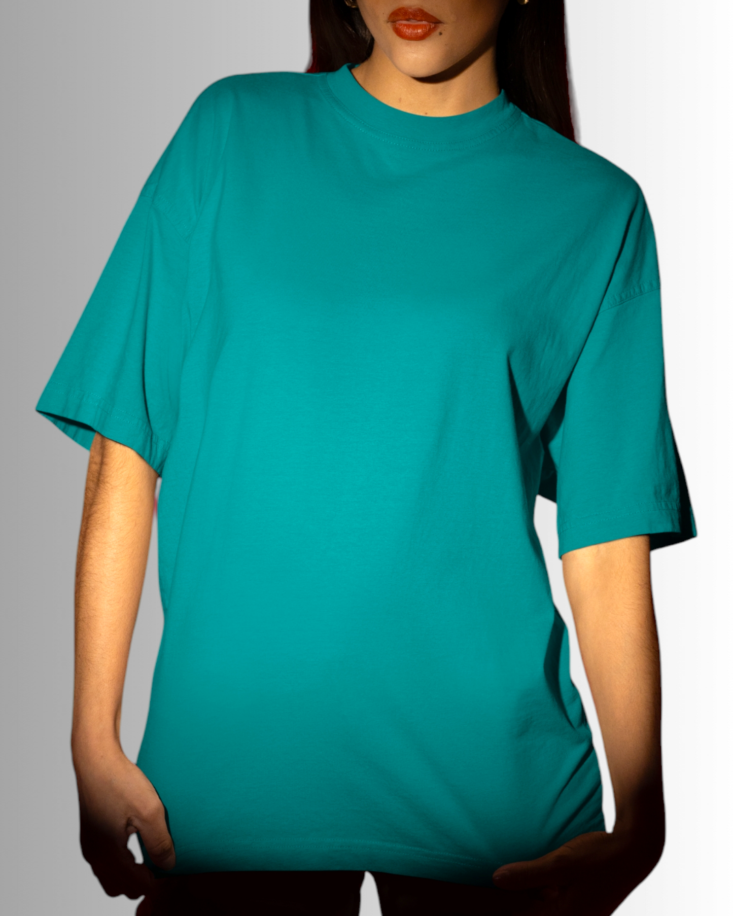 Teal Cotton Oversized T-shirt Unisex