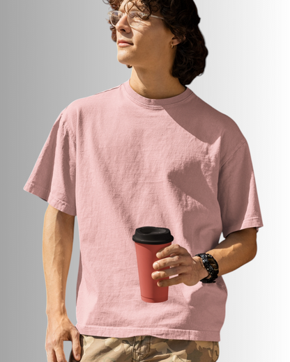 Baby Pink Cotton Oversized T-shirt Unisex