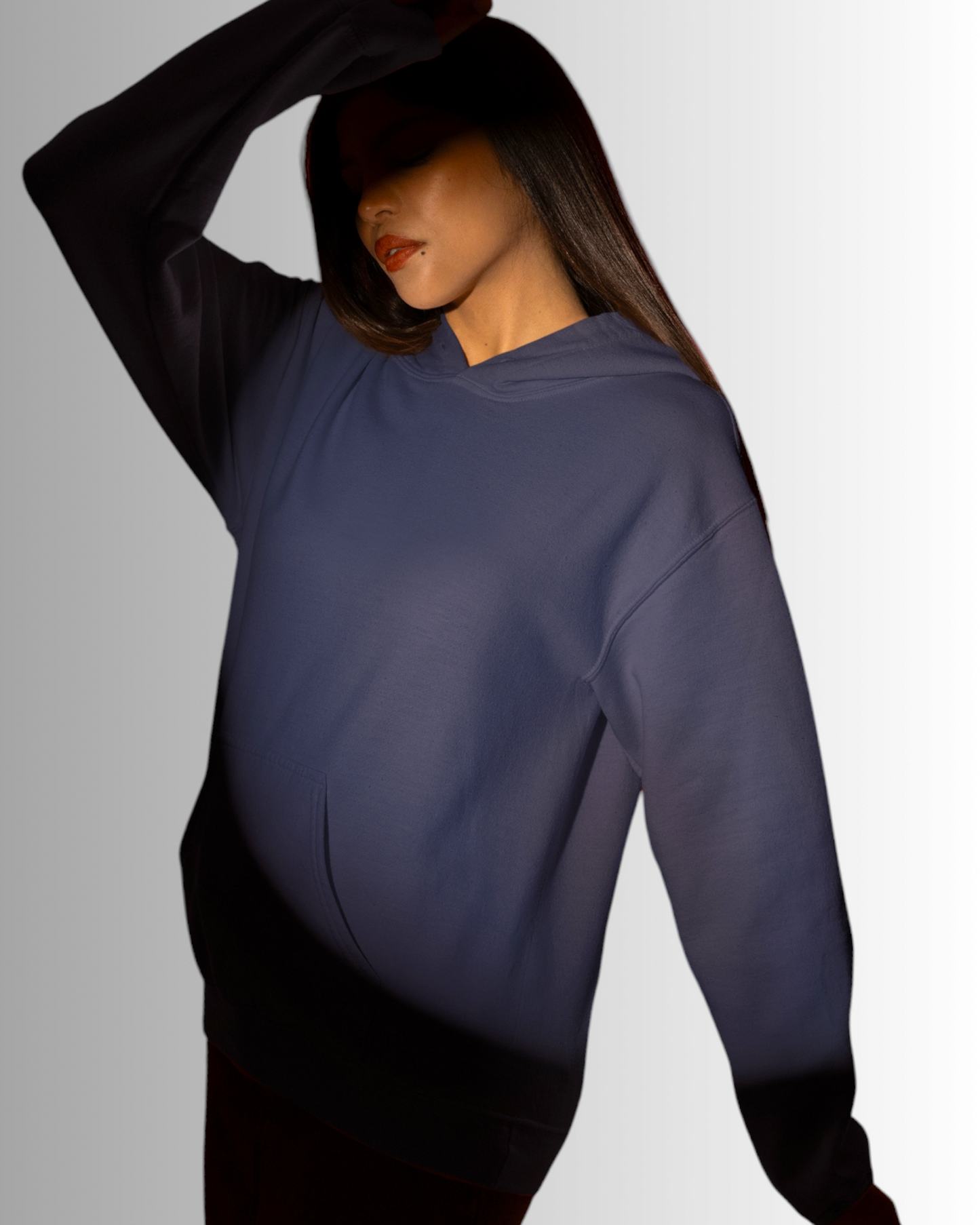 Navy Blue Cotton Hoodie Women's