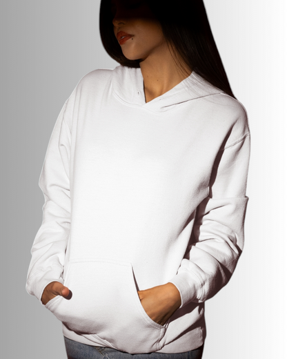 White Cotton Hoodie Women's