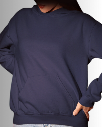 Navy Blue Cotton Hoodie Women's