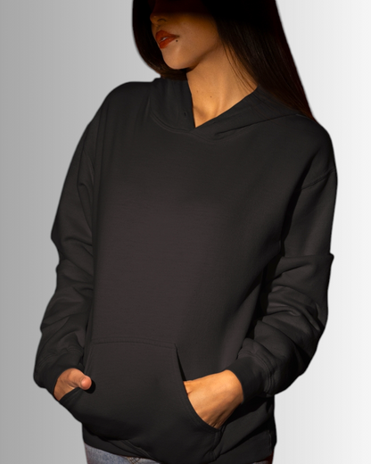 Black Cotton Hoodie Women's