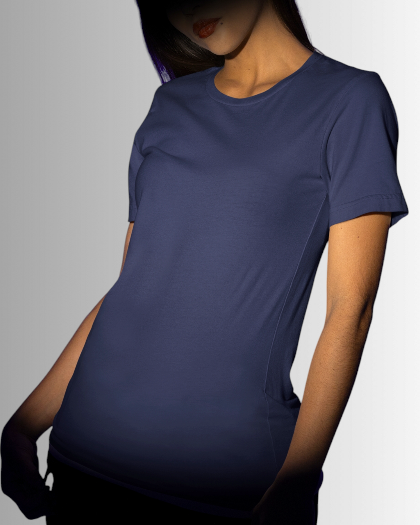 Navy Blue Cotton T-shirt Women's