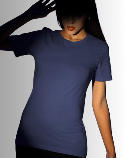 Navy Blue Cotton T-shirt Women's