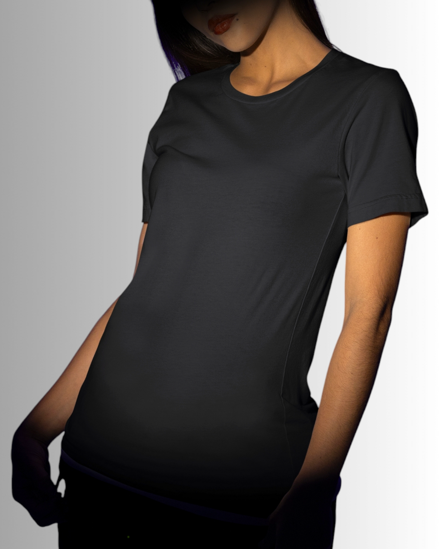 Black Cotton T-shirt Women's