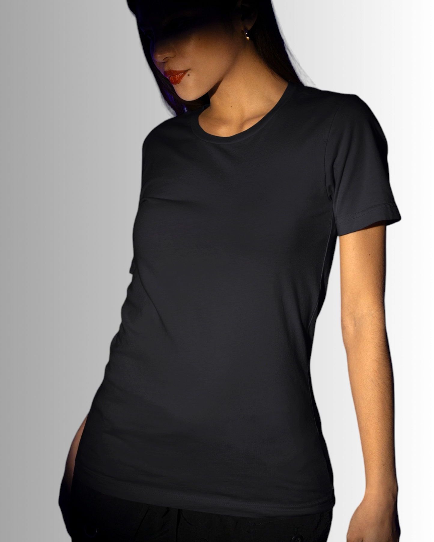 Black Cotton T-shirt Women's