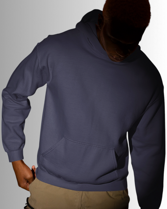 Navy Blue Cotton Hoodie Men's