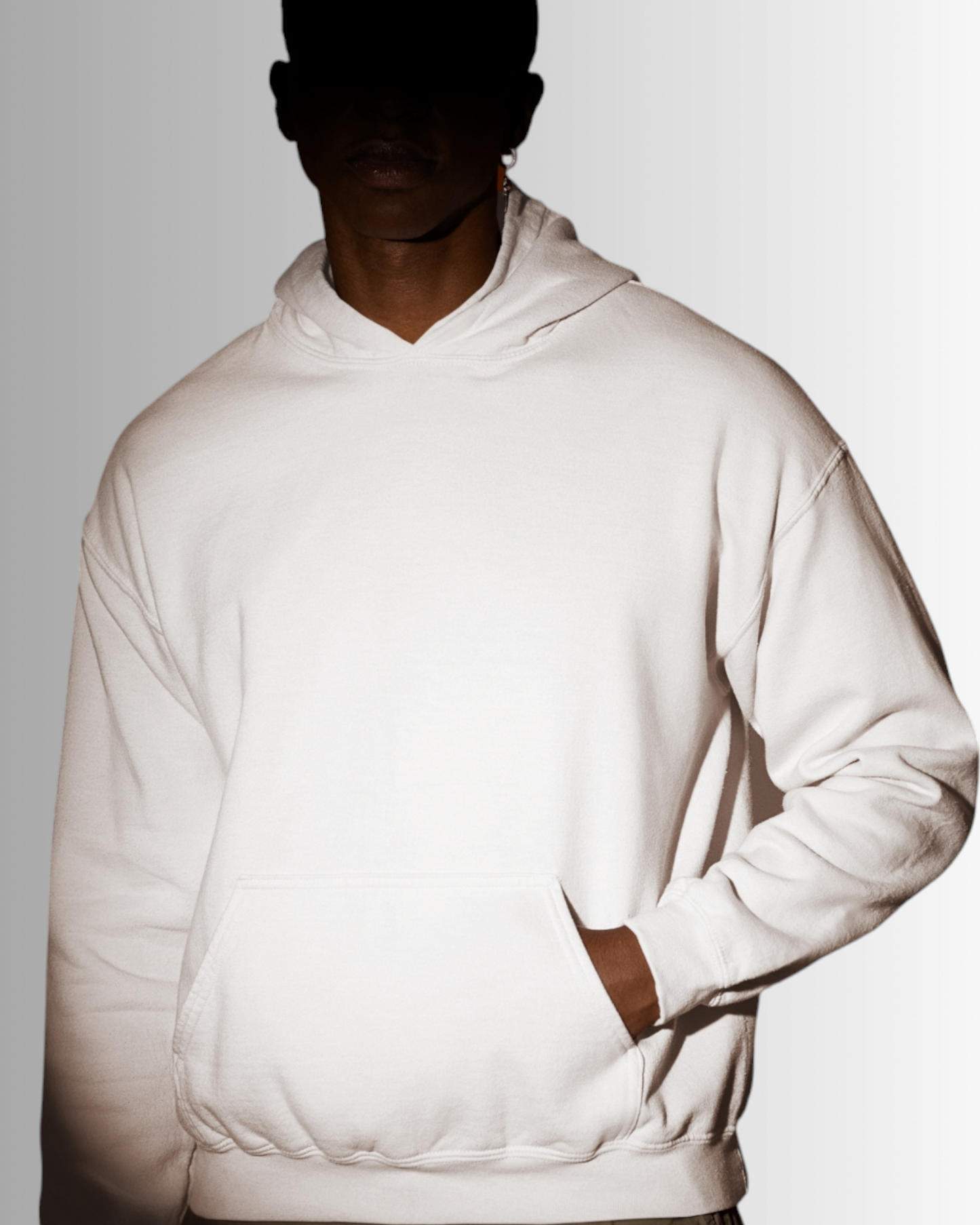 White Cotton Hoodie Men's