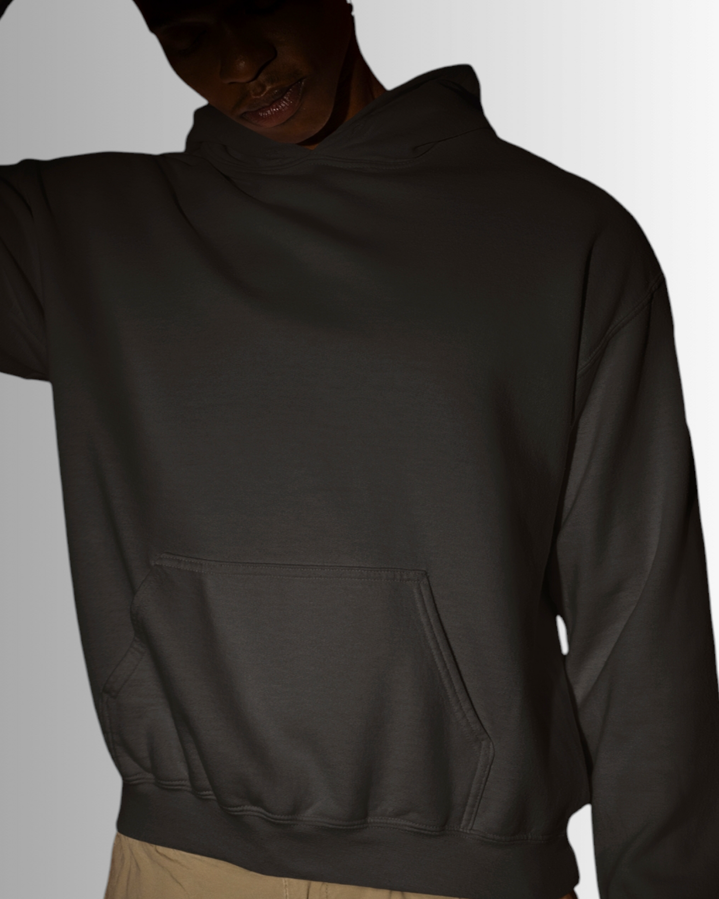 Black Cotton Hoodie Men's