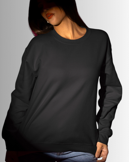 Black Cotton Sweatshirt Women's