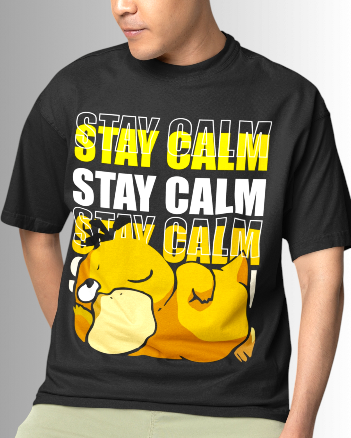 Stay Calm Psyduck Oversized T-shirt