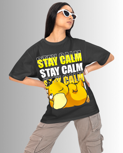 Stay Calm Psyduck Oversized T-shirt