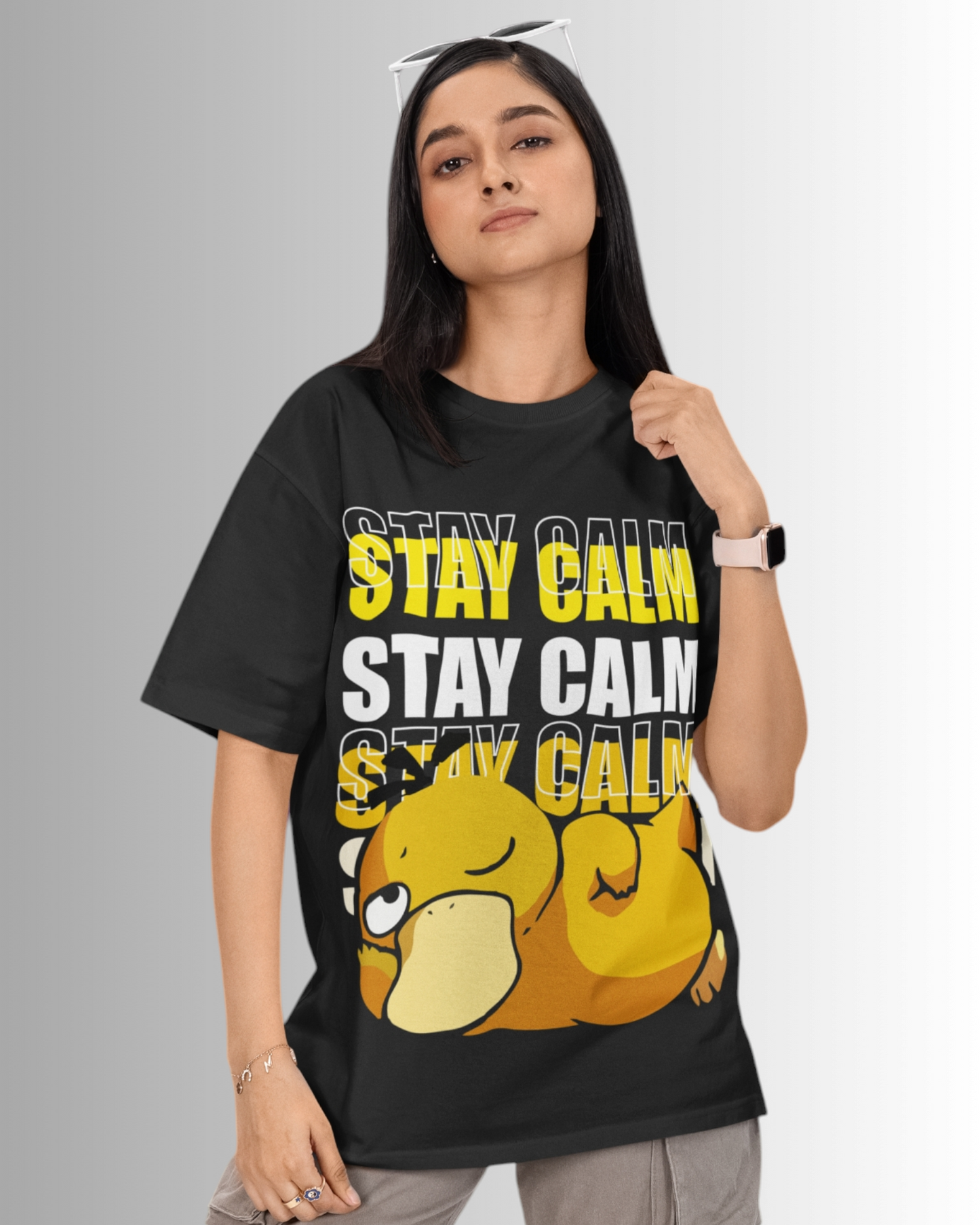 Stay Calm Psyduck Oversized T-shirt