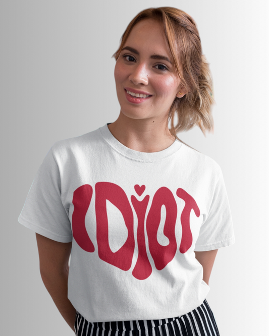 Idiot Heart Graphic Tee - White