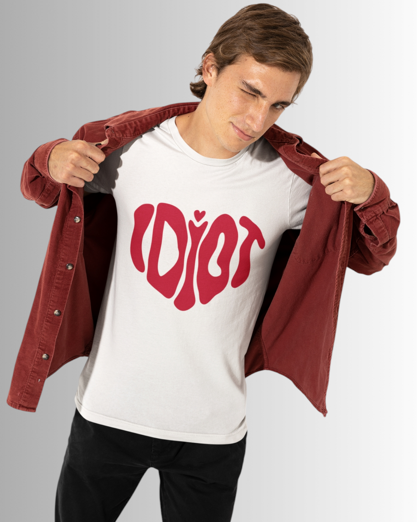 Idiot Heart Graphic Tee - White