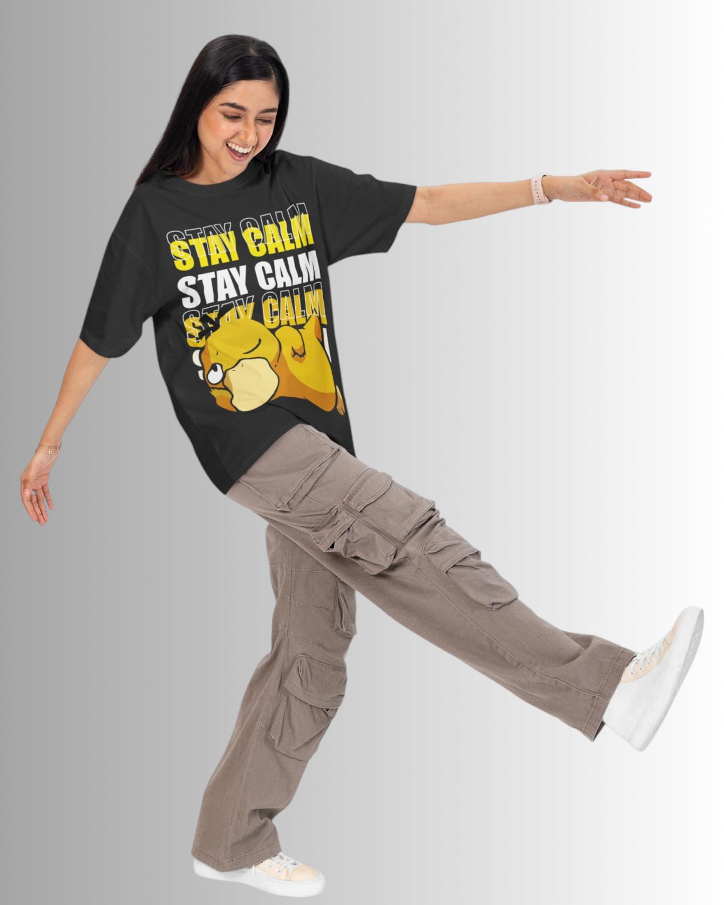 Stay Calm Psyduck Oversized T-shirt