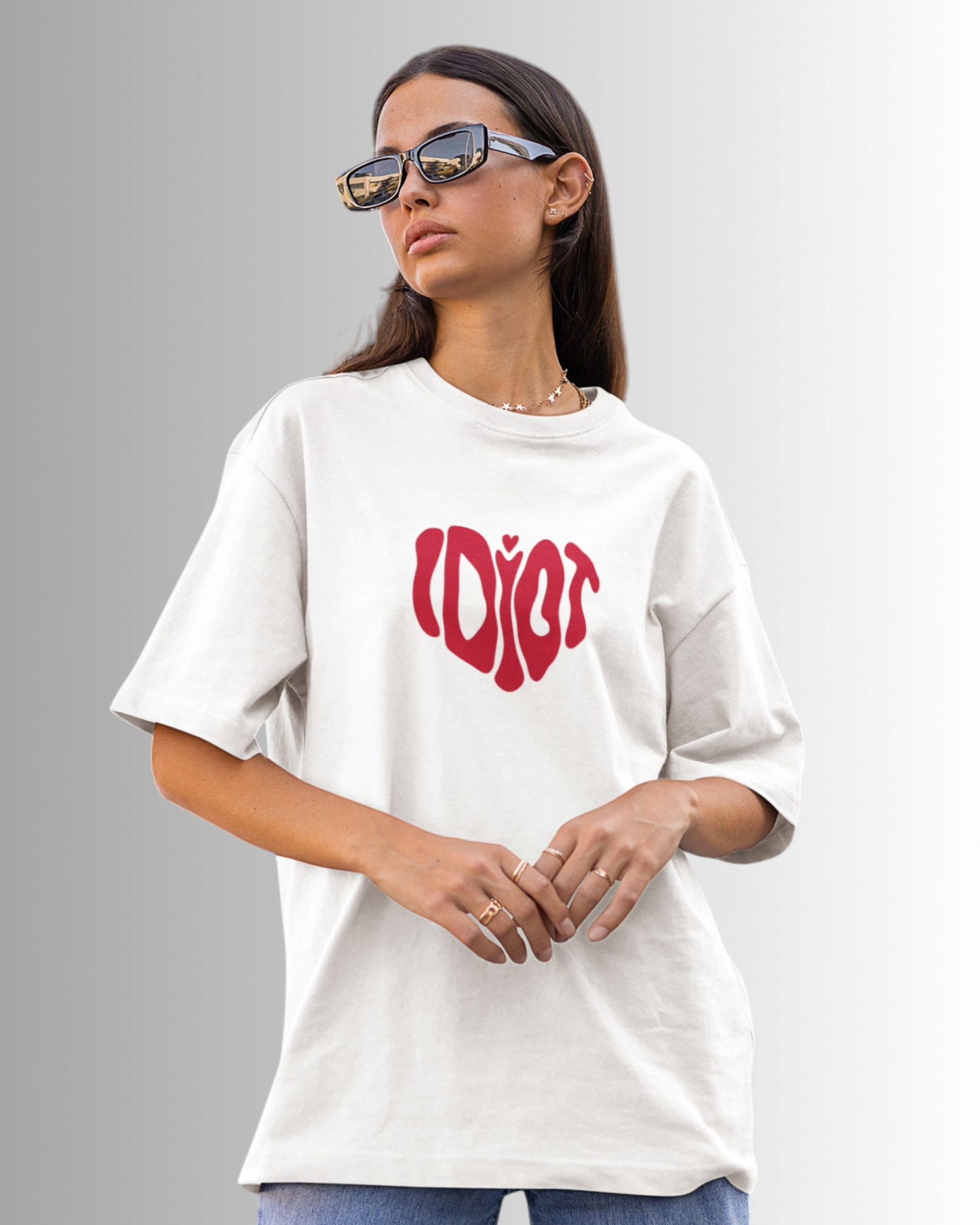 Idiot Heart  Oversized T-shirt - WH